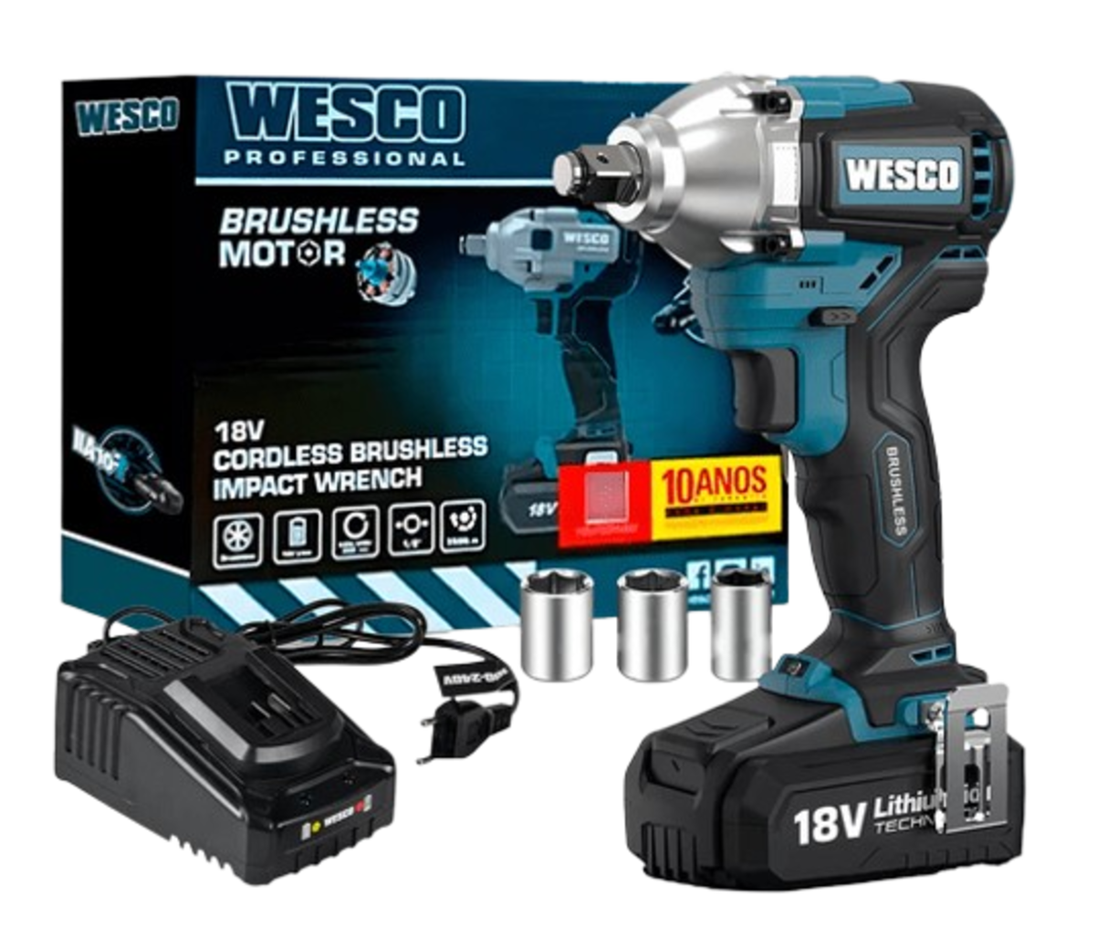 Chave Impacto 350NM 1/2" Brushless WS2407.1 WESCO