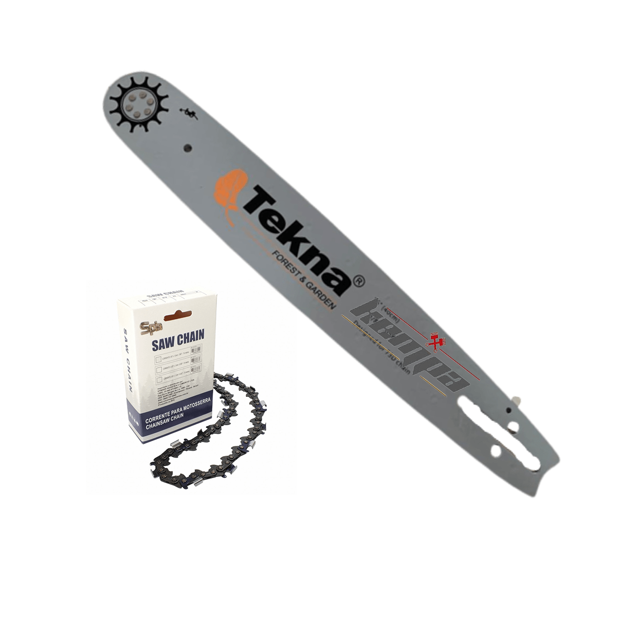 Sabre e Corrente 22 Dentes 3/8 Para Motosserras Stihl 170 180